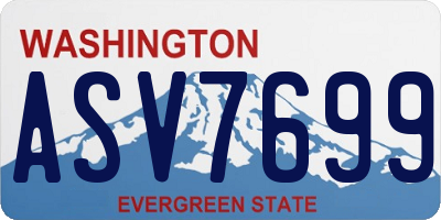 WA license plate ASV7699