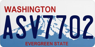 WA license plate ASV7702