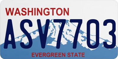WA license plate ASV7703
