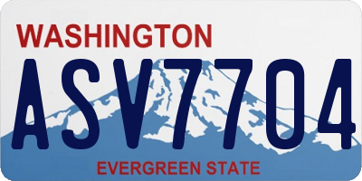 WA license plate ASV7704