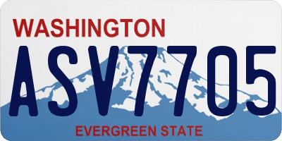 WA license plate ASV7705