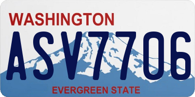 WA license plate ASV7706