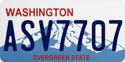 WA license plate ASV7707