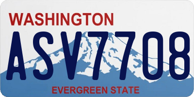 WA license plate ASV7708