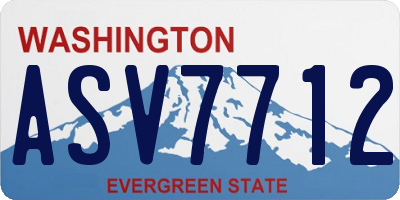 WA license plate ASV7712