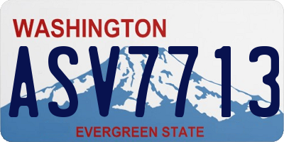 WA license plate ASV7713