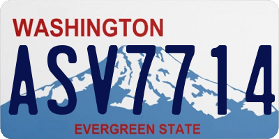 WA license plate ASV7714