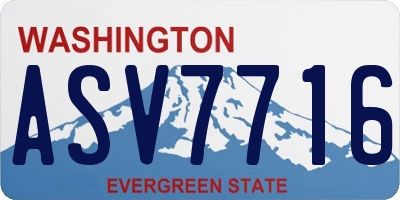 WA license plate ASV7716