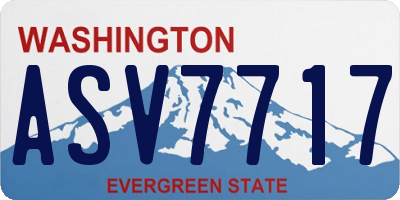 WA license plate ASV7717