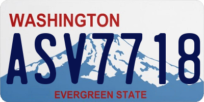 WA license plate ASV7718