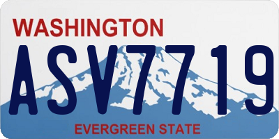 WA license plate ASV7719