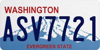 WA license plate ASV7721