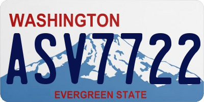 WA license plate ASV7722