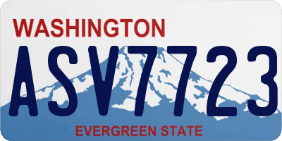WA license plate ASV7723