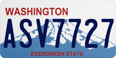 WA license plate ASV7727
