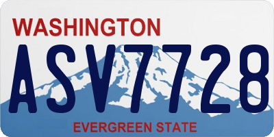 WA license plate ASV7728