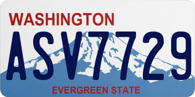 WA license plate ASV7729