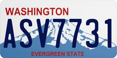 WA license plate ASV7731