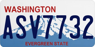 WA license plate ASV7732