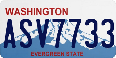WA license plate ASV7733
