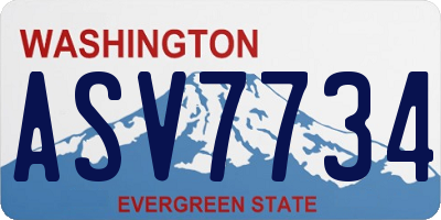 WA license plate ASV7734