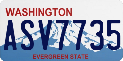 WA license plate ASV7735