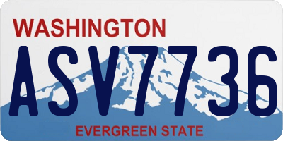 WA license plate ASV7736