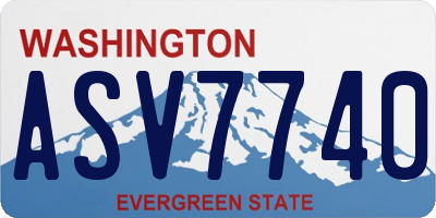 WA license plate ASV7740