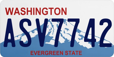 WA license plate ASV7742