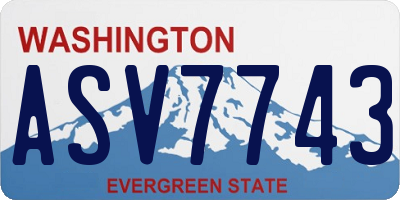 WA license plate ASV7743