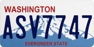 WA license plate ASV7747