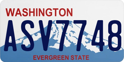 WA license plate ASV7748
