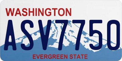 WA license plate ASV7750