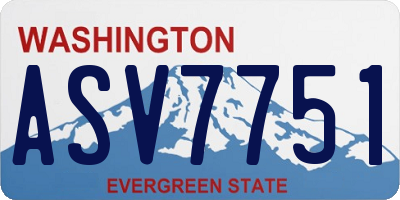 WA license plate ASV7751