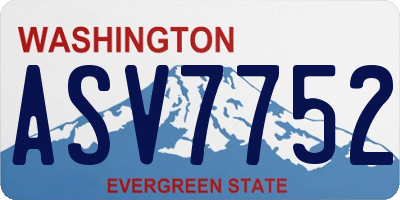WA license plate ASV7752
