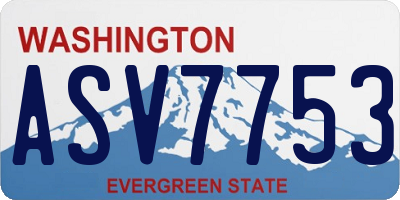 WA license plate ASV7753