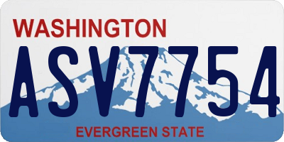 WA license plate ASV7754