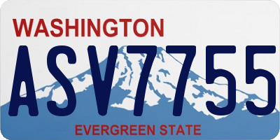 WA license plate ASV7755