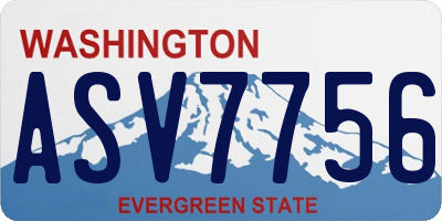 WA license plate ASV7756