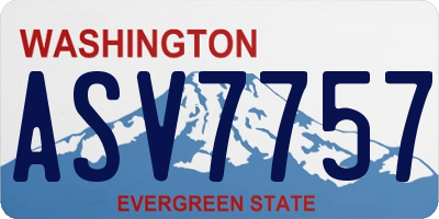 WA license plate ASV7757