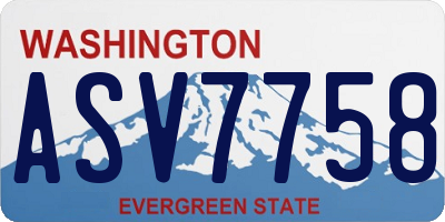 WA license plate ASV7758