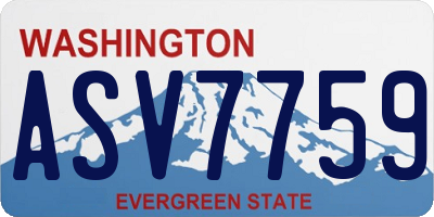 WA license plate ASV7759