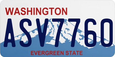 WA license plate ASV7760