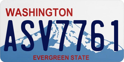 WA license plate ASV7761