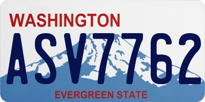 WA license plate ASV7762