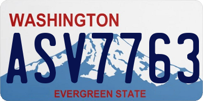 WA license plate ASV7763