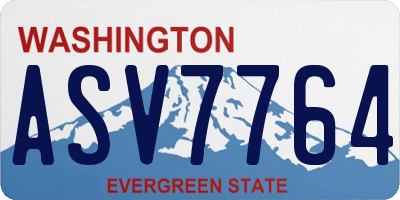 WA license plate ASV7764