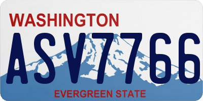 WA license plate ASV7766