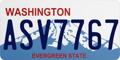 WA license plate ASV7767