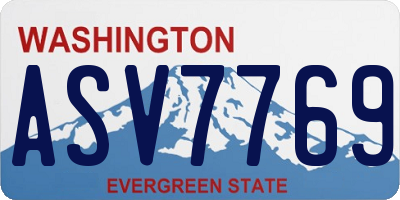 WA license plate ASV7769